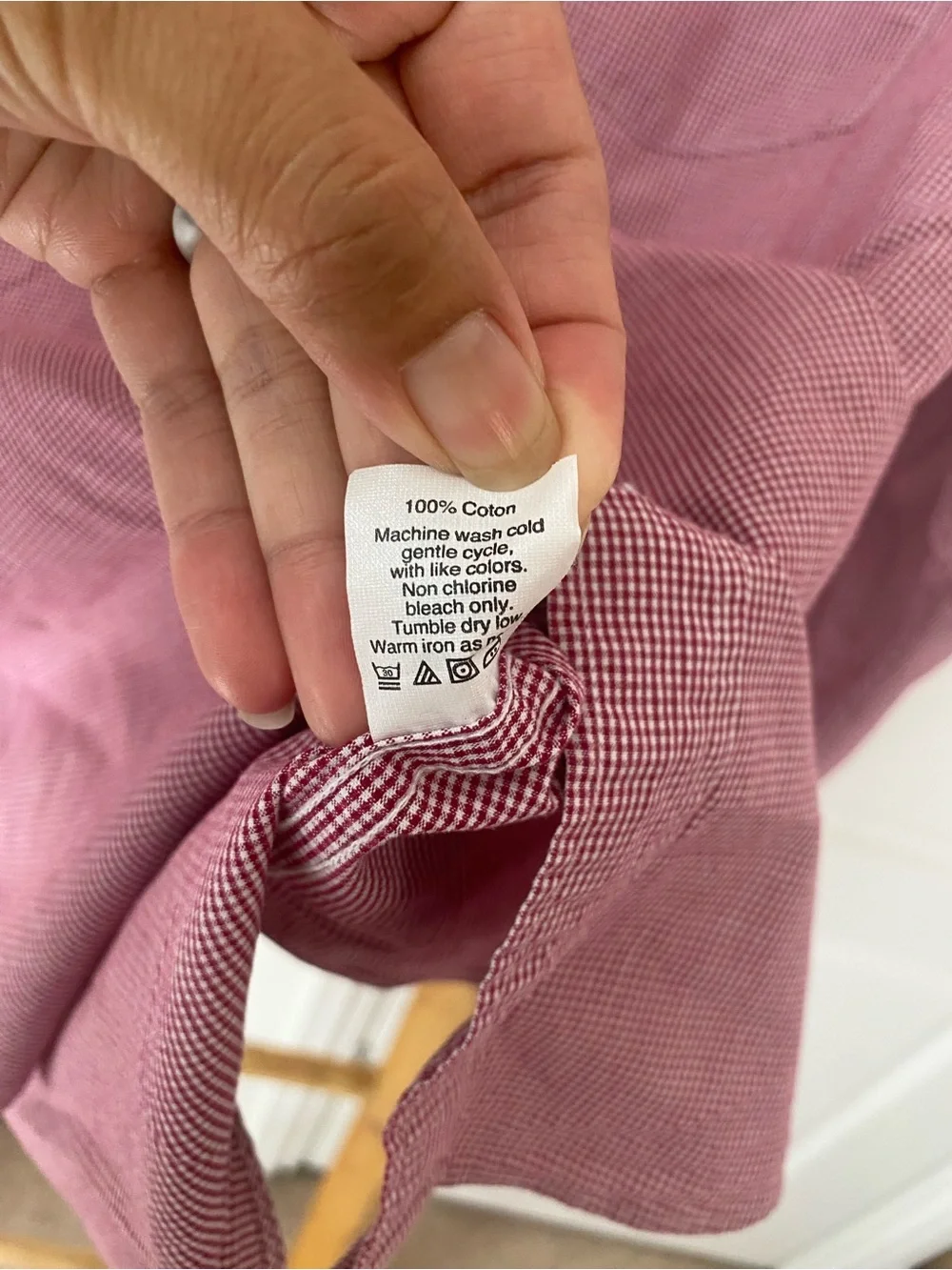J.CREW Mini Check Long Sleeve Button Down Shirt Maroon White Medium Preppy Fall